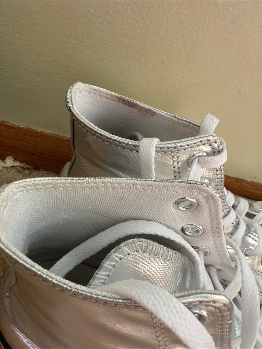 Converse Metallic Silver High-Top Sneakers - Picture 7 of 7